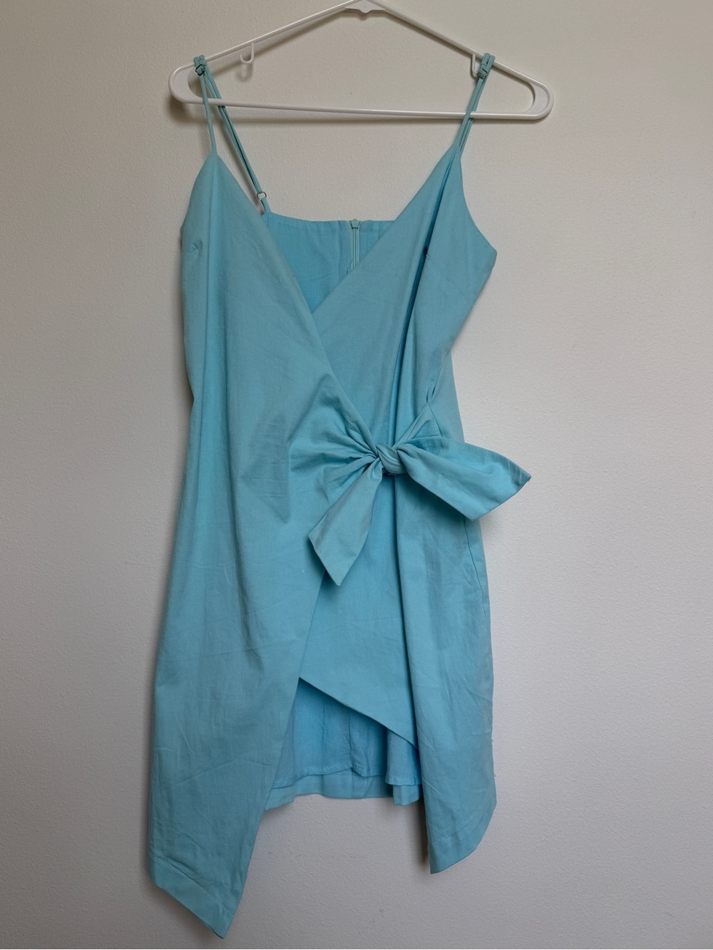 4SI3NNA Aqua Tie-Front Wrap Dress